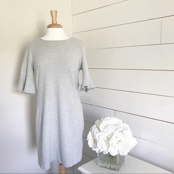 Kenar • Gray Ruffle Sleeve Shift Dress - Picture 3 of 10